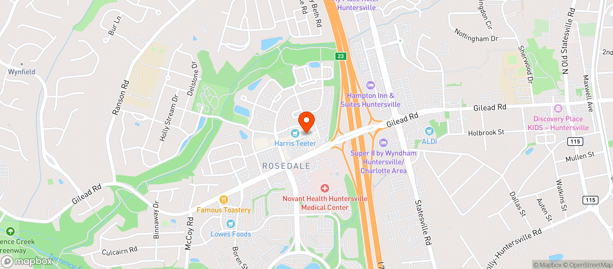 Map showing Harris Teeter