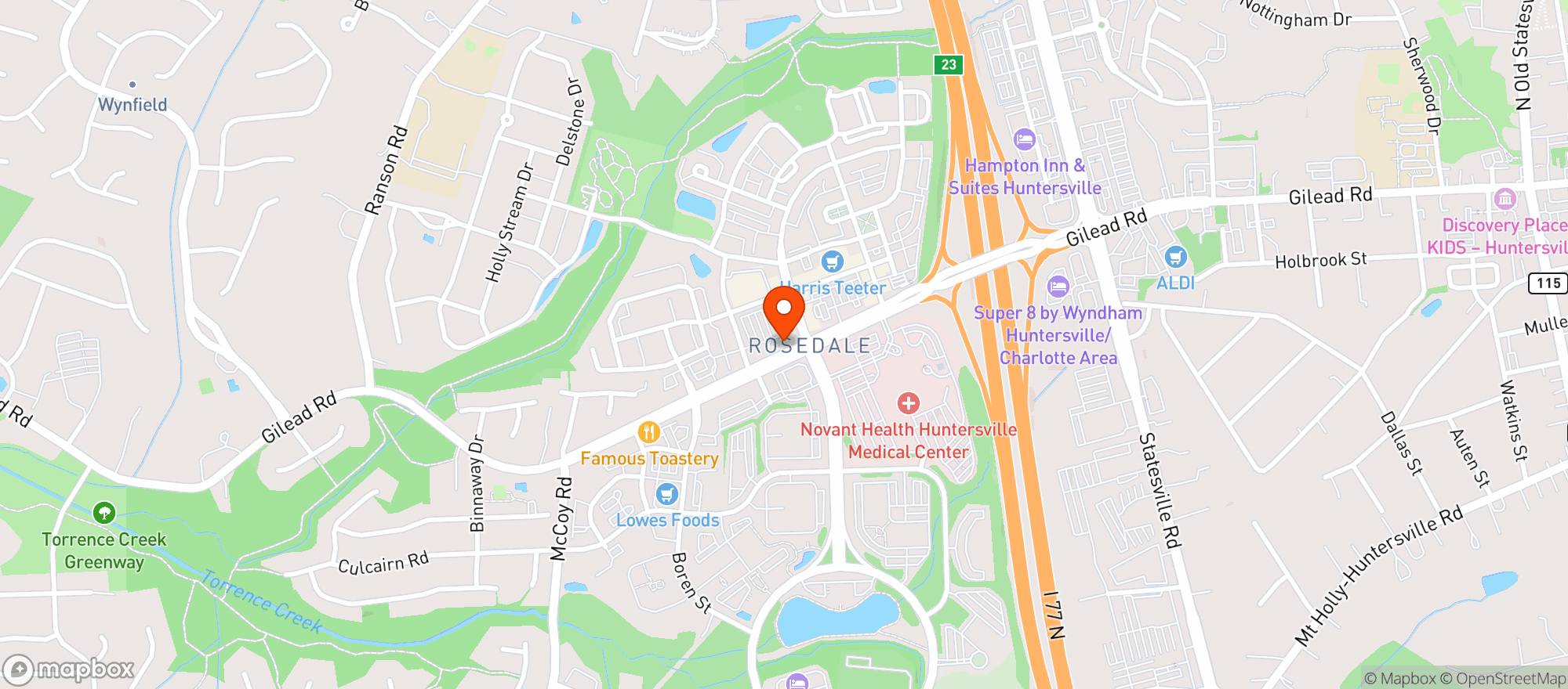 Map showing HAWTHORNES NEW YORK PIZZA & BAR