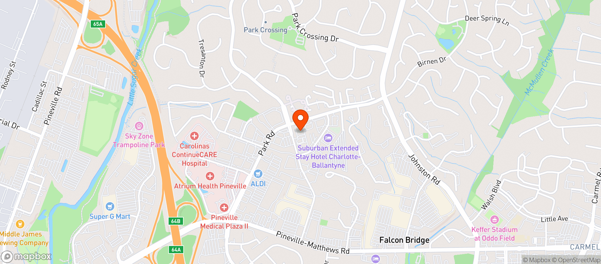 Map showing Cvs