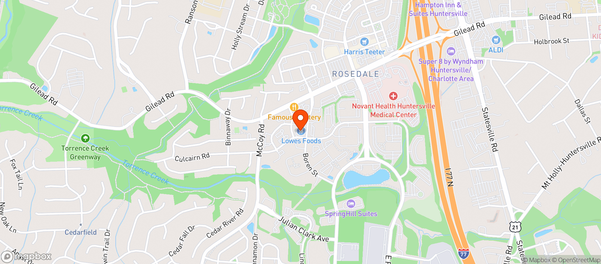 Map showing Lowes Foods