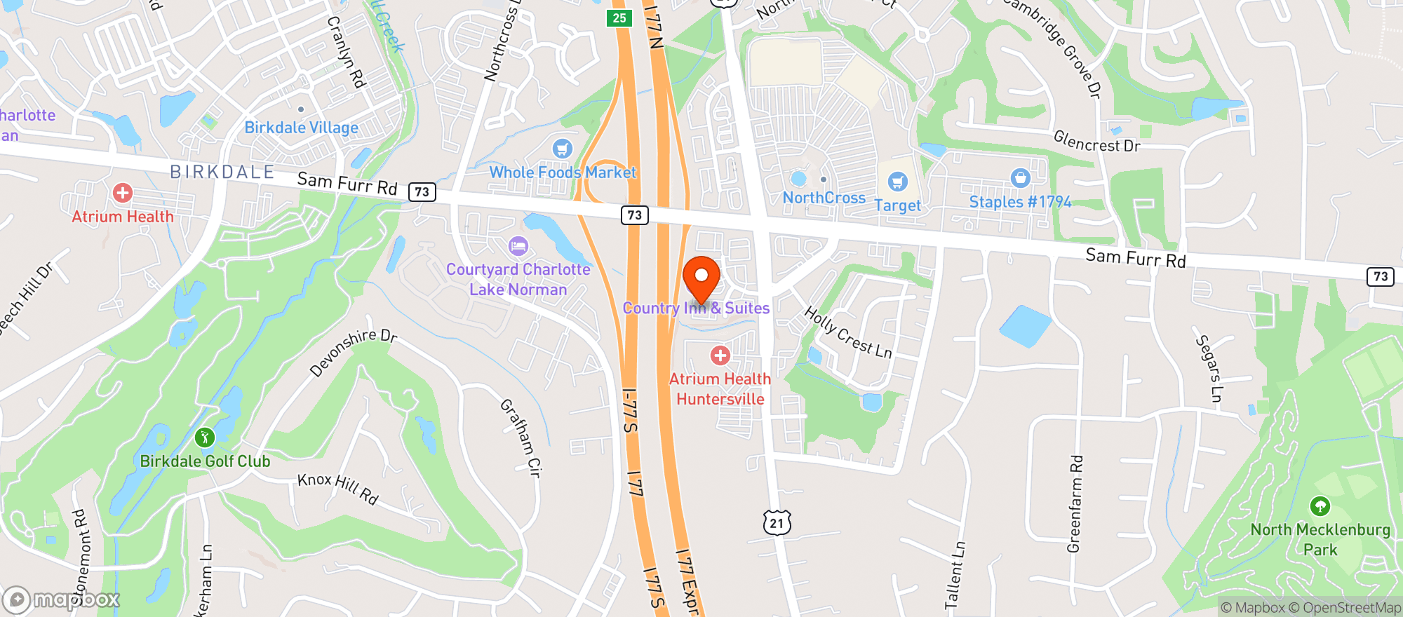 Map showing Duckworths Grill & Taphouse