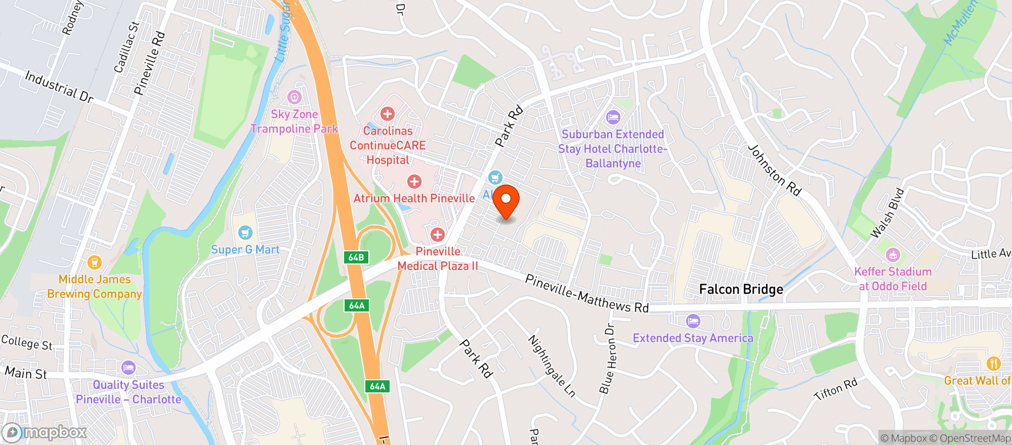 Map showing Impact Golf Lounge