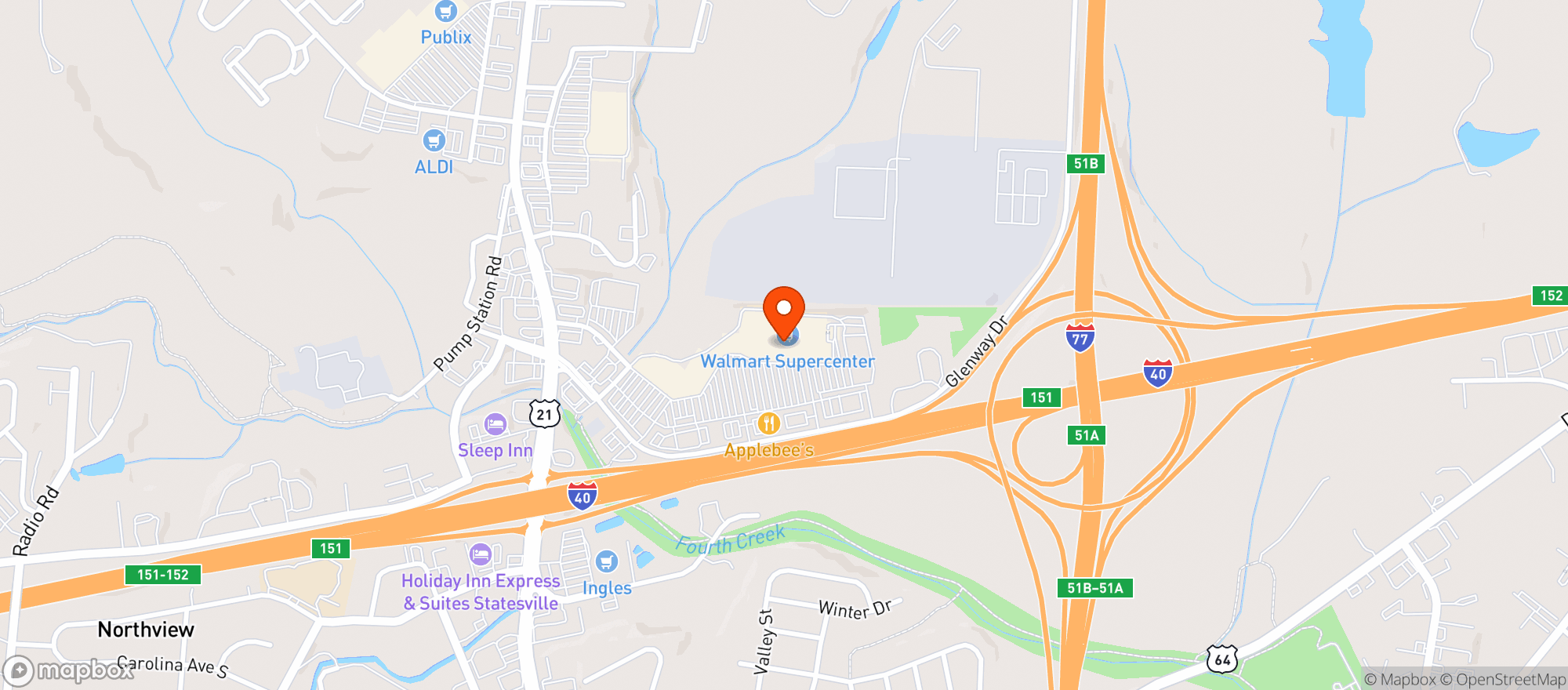 Map showing Walmart Supercenter