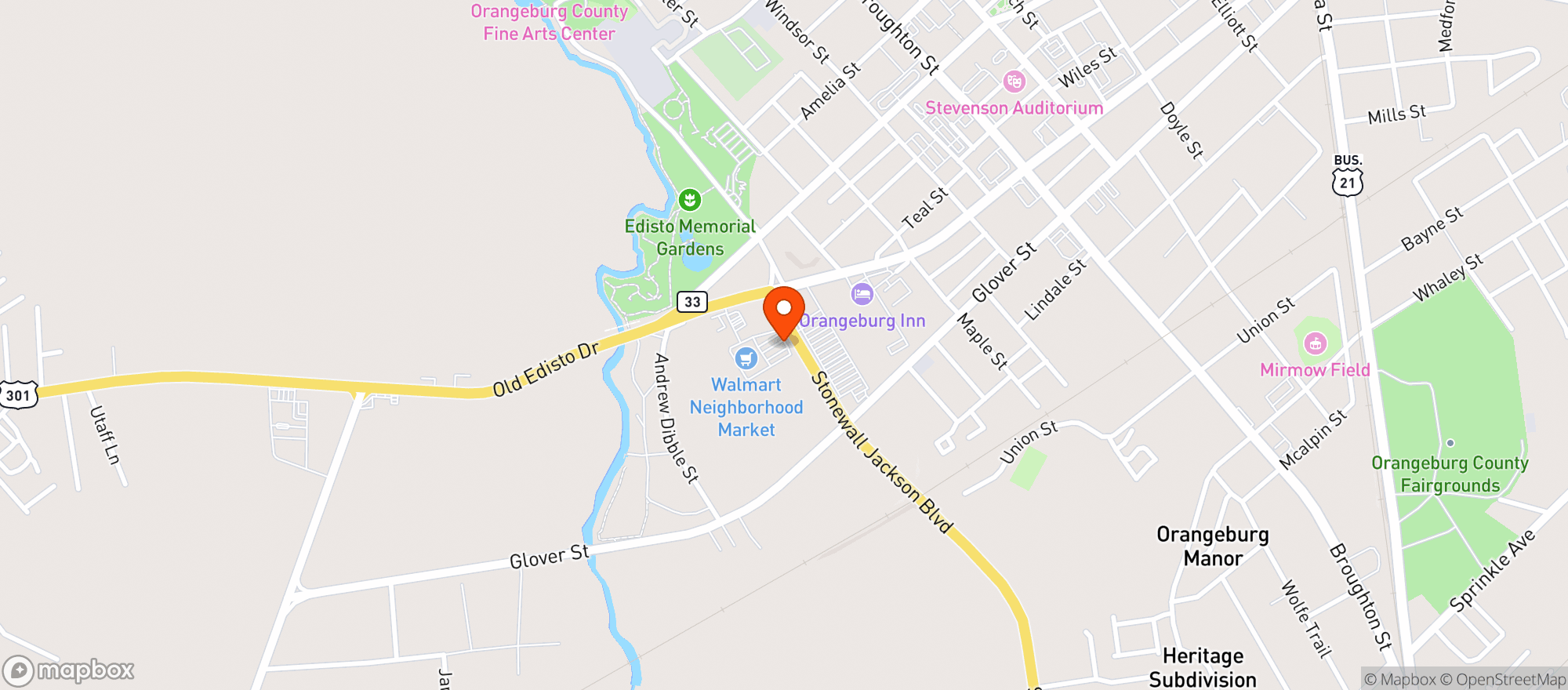 Map showing Walmart Neighborhood Ma #3724