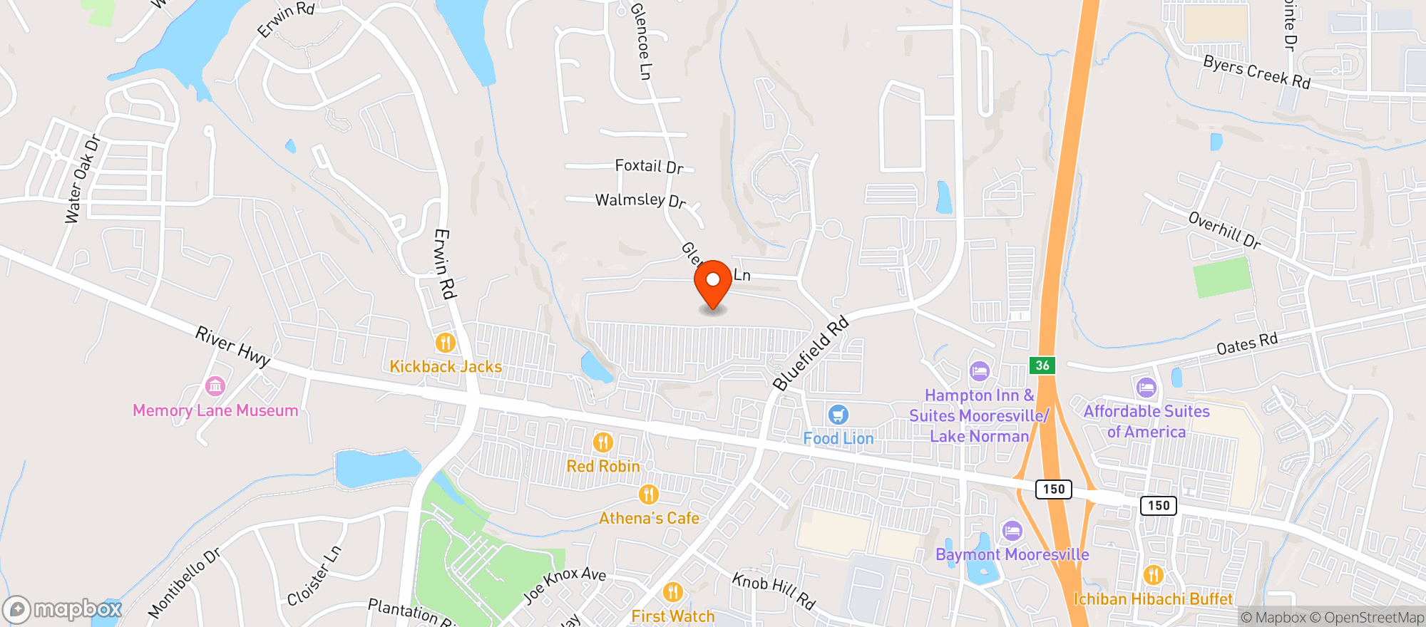 Map showing World Market Mooresville