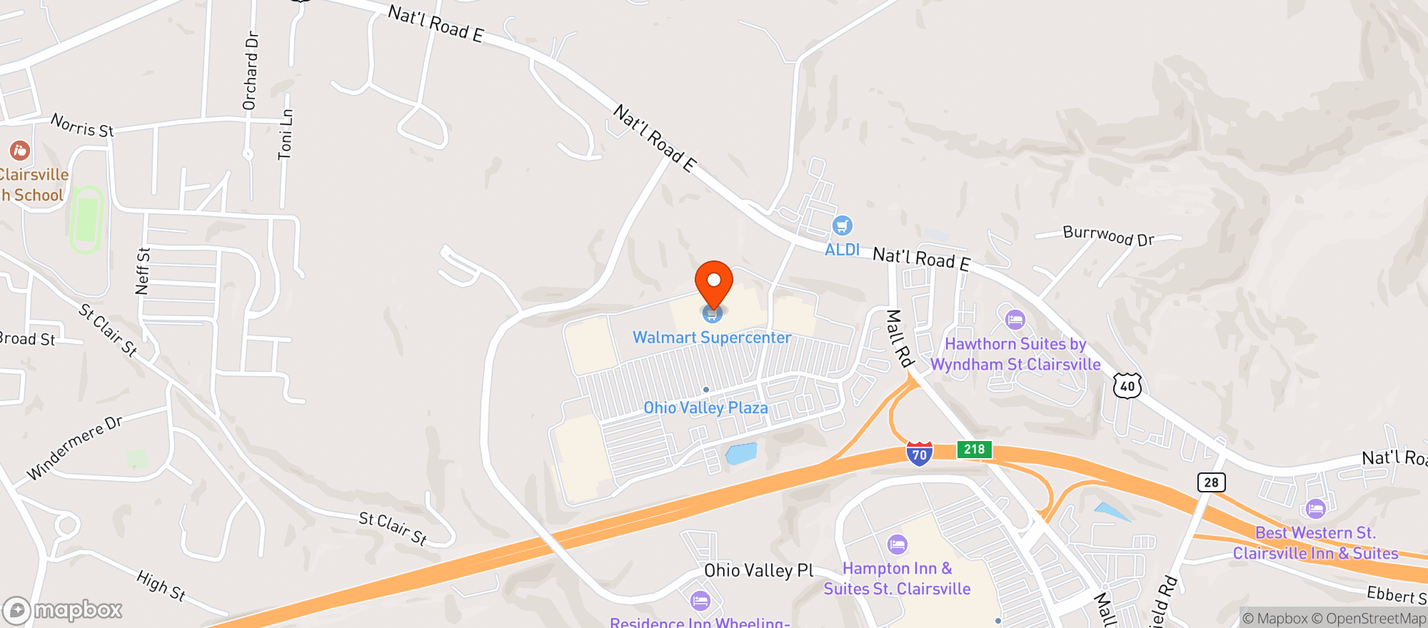 Map showing Walmart Supercenter #2199