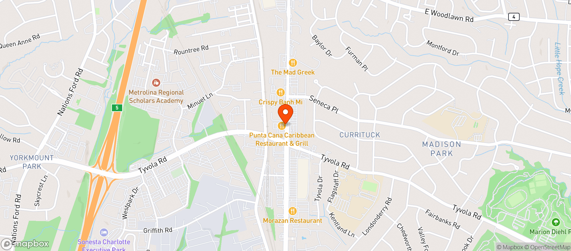 Map showing Puntacana Restaurant