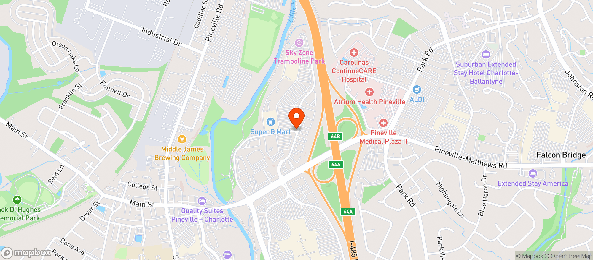 Map showing Super G Mart