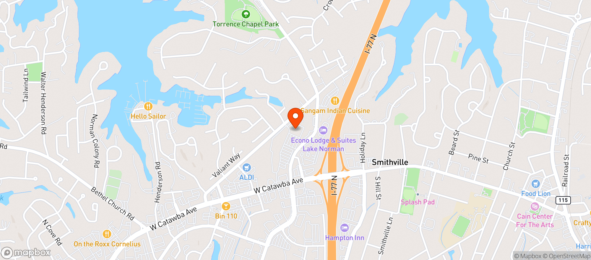 Map showing The Fresh Market (Lake Norman)