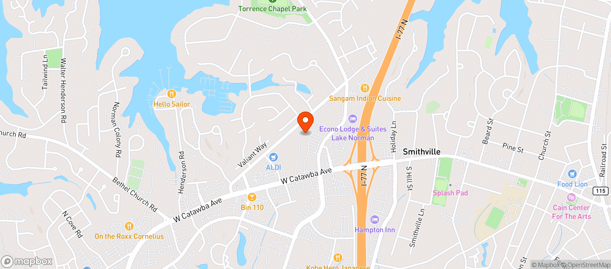 Map showing Total Wine & More - Cornelius
