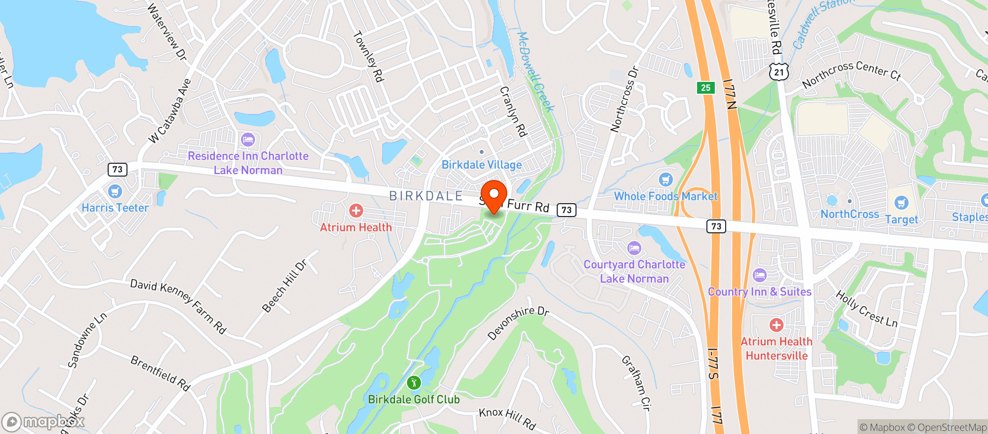 Map showing Burtons Grill