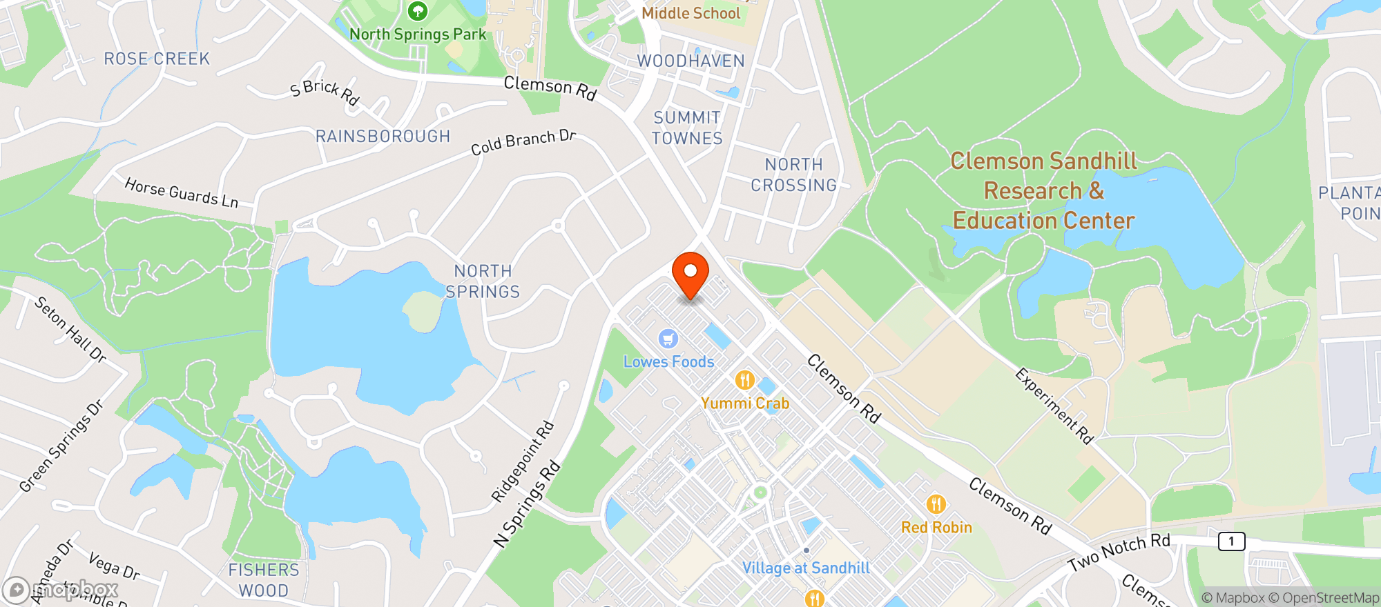 Map showing Lowes Foods