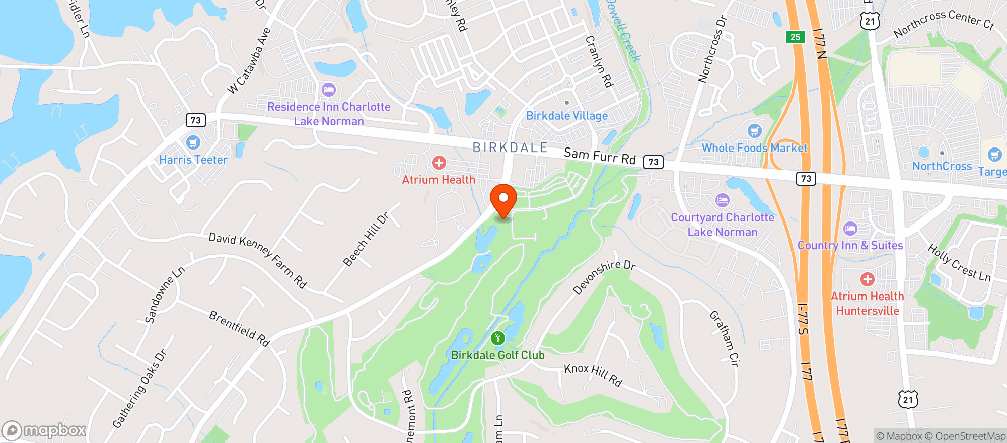 Map showing Birkdale Golf Course