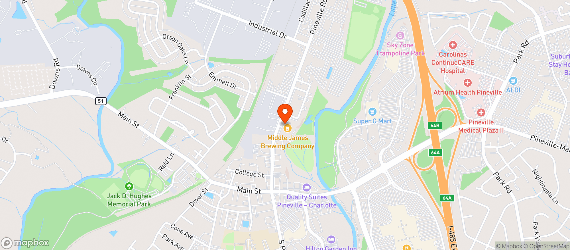 Map showing Middle James Brewing