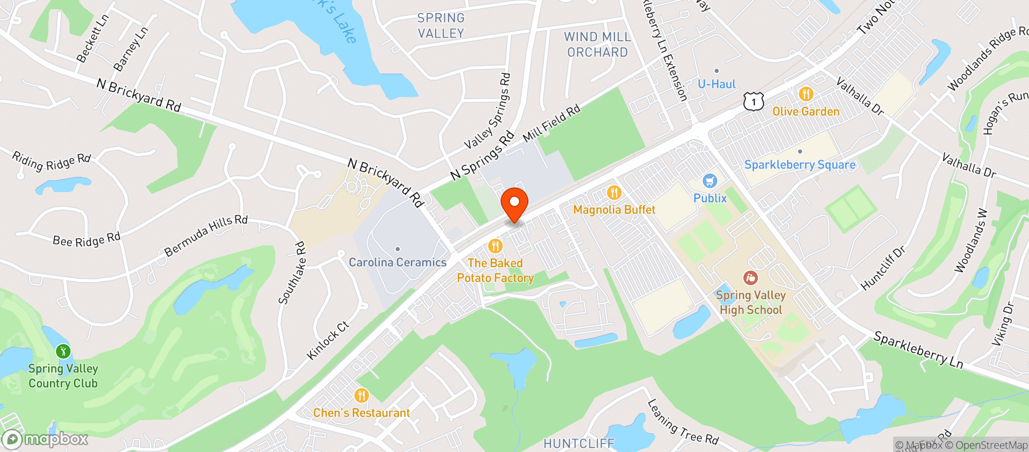 Map showing Top Notch Mart