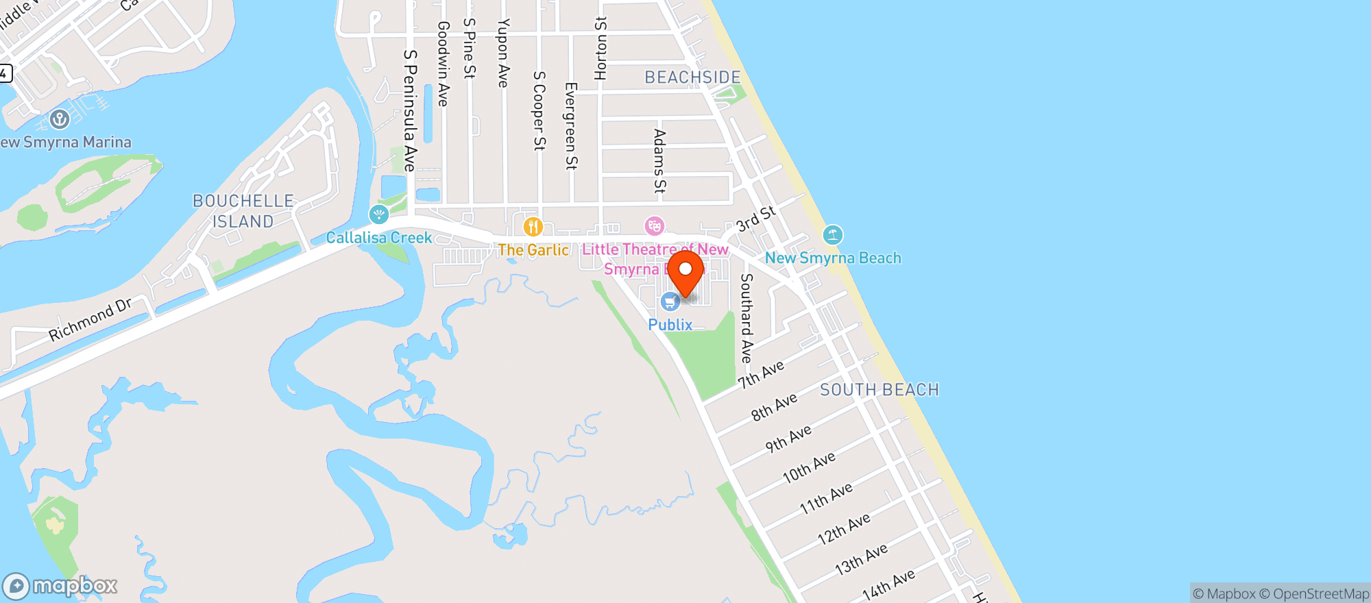 Map showing Publix