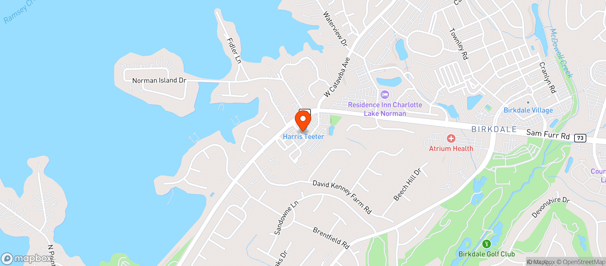 Map showing Harris Teeter