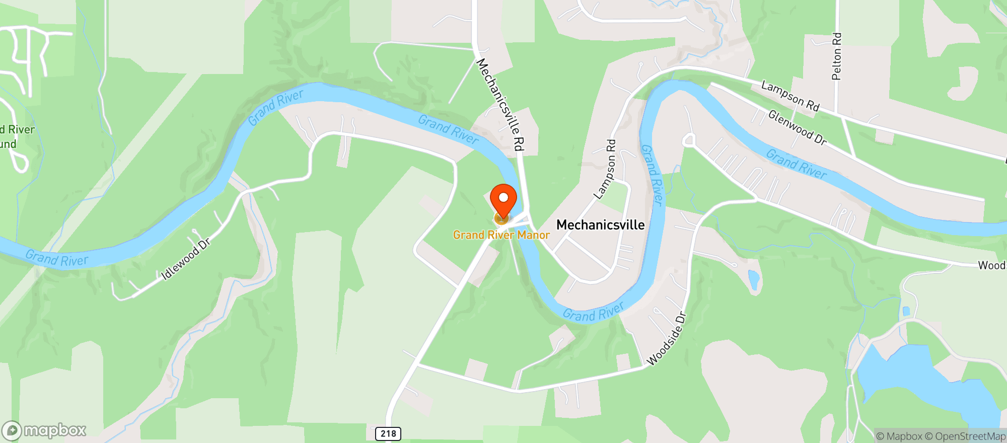 Map showing Grand River Manor
