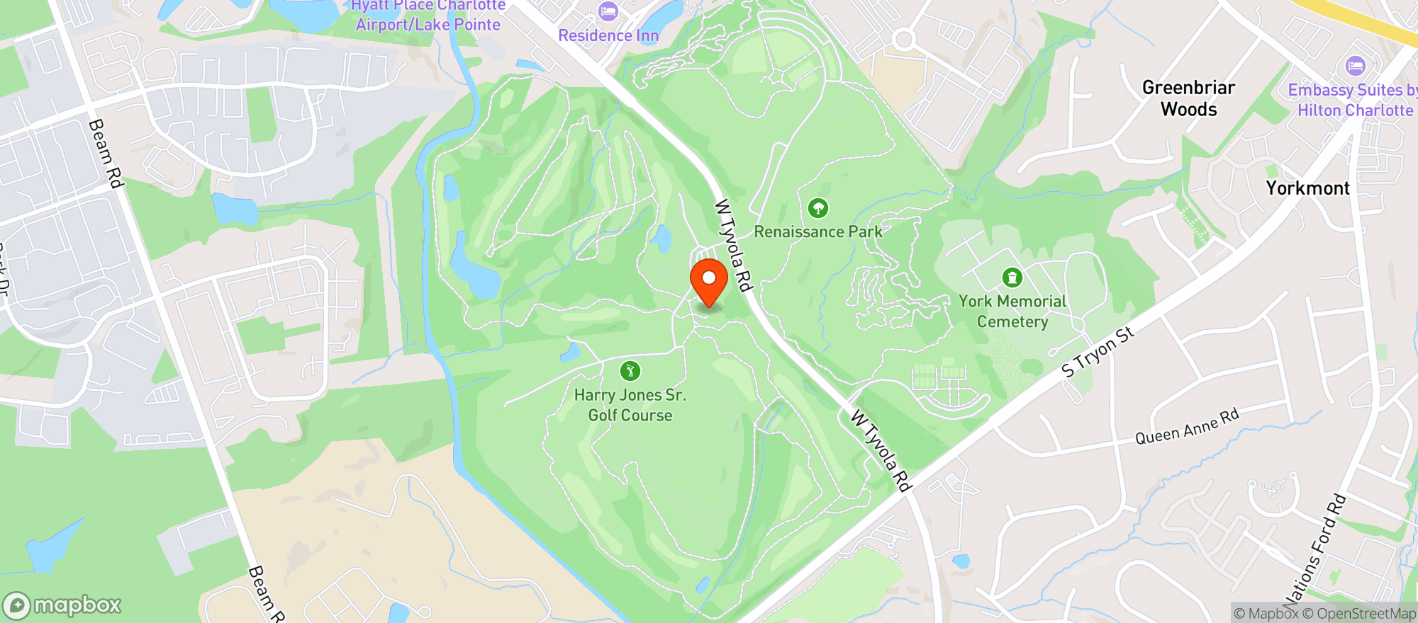 Map showing Harry L Jones Sr Golf Course