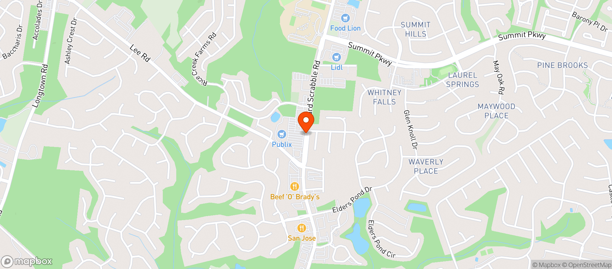 Map showing Publix Super Market