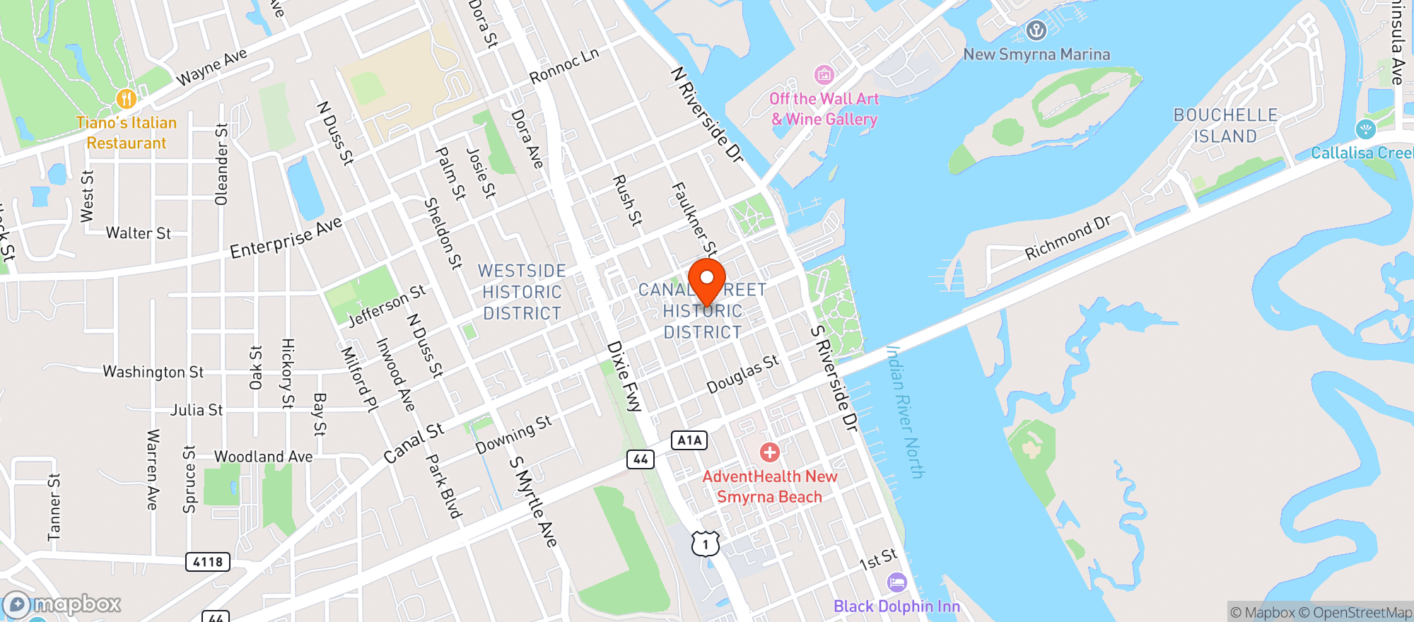 Map showing Cork Screw Bar & Grille