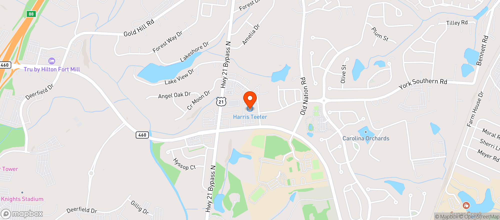 Map showing Harris Teeter