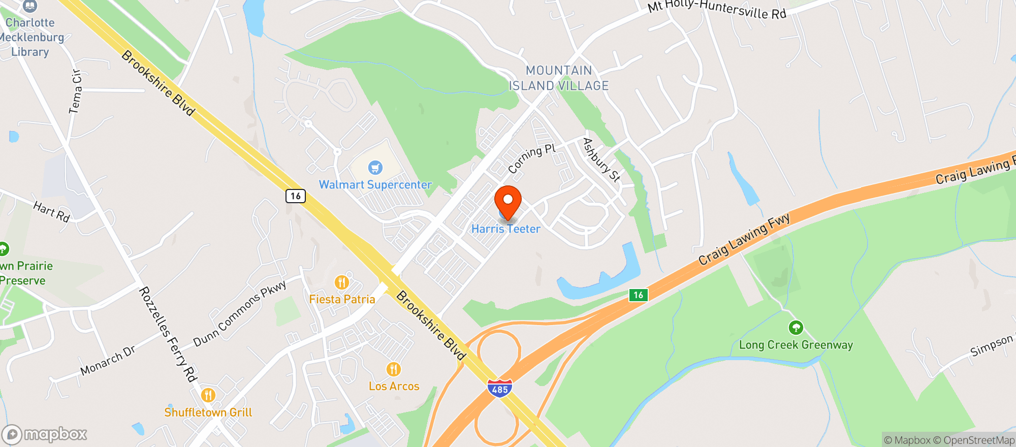 Map showing Harris Teeter
