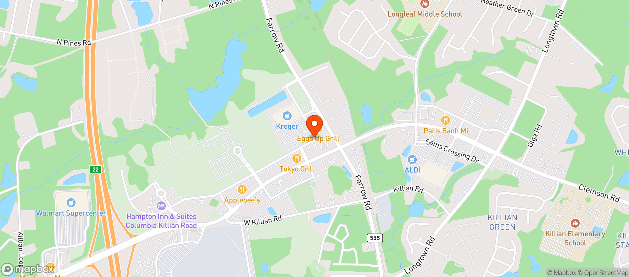 Map showing Kroger Marketplace