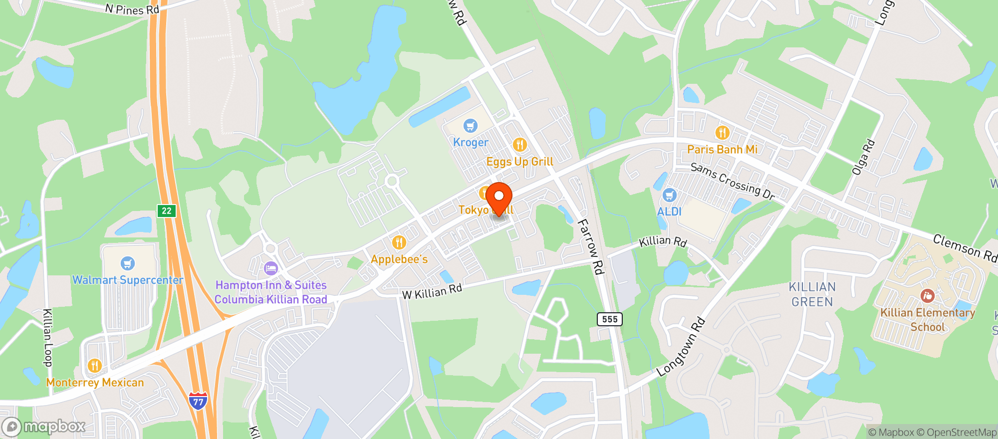 Map showing Killian Wine & Spirits