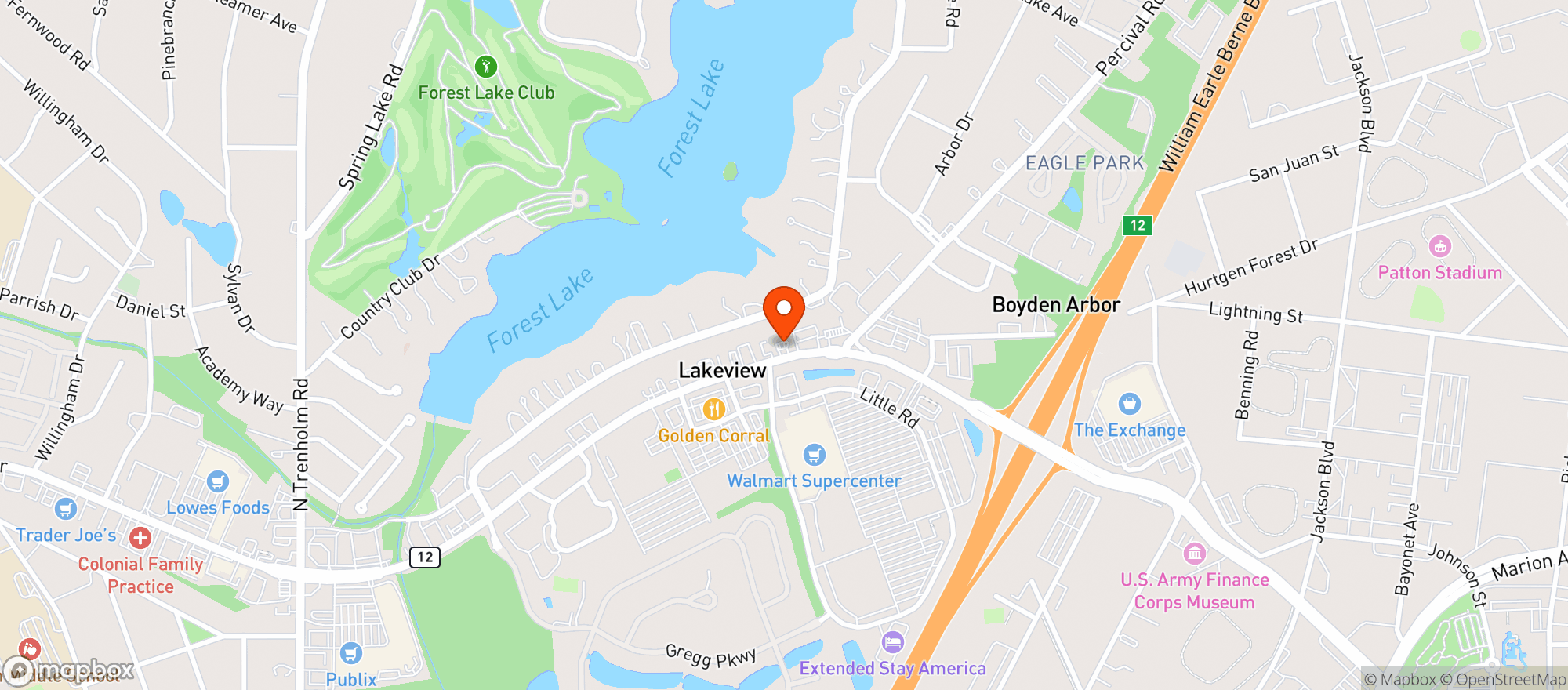 Map showing J And S Food Mart 8 (cola)