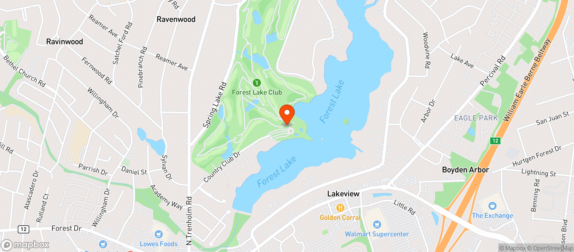Map showing Forest Lake Country Club B