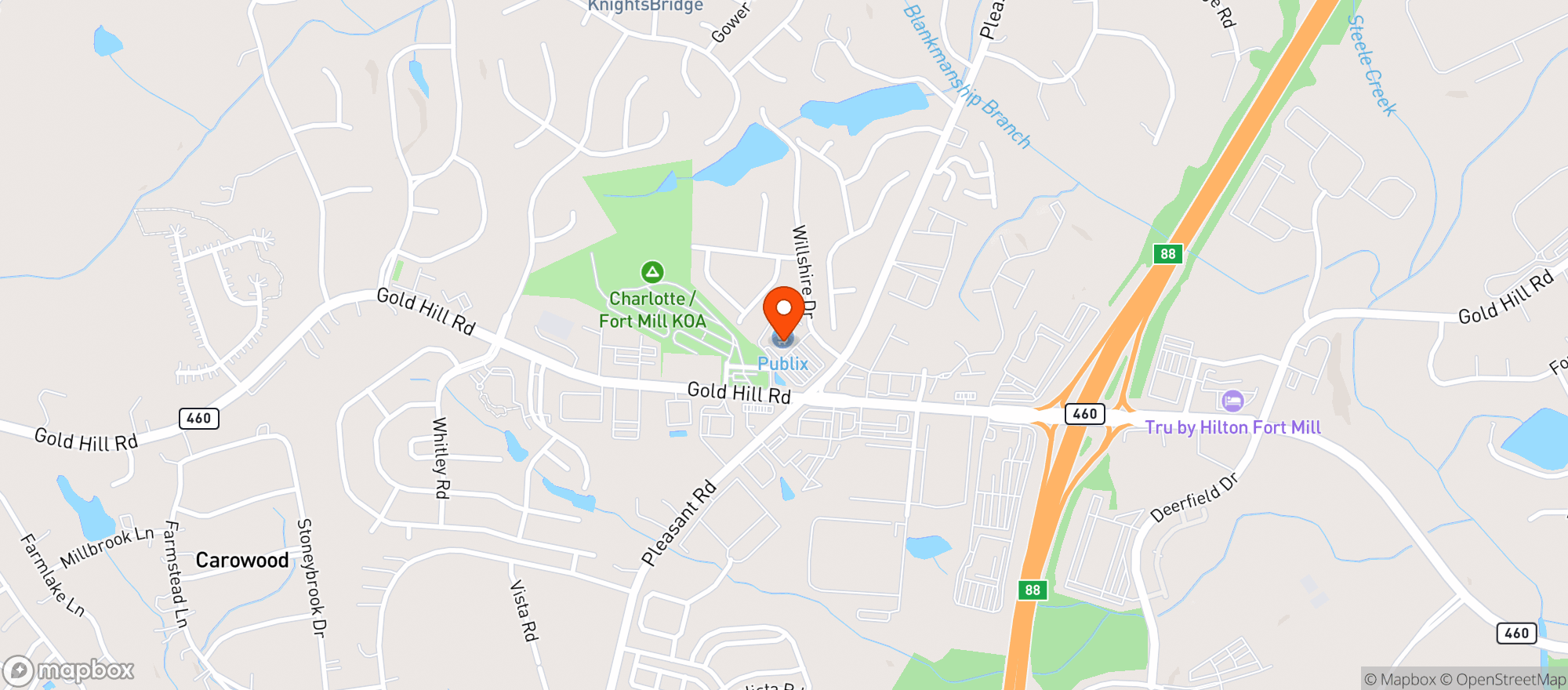 Map showing Publix