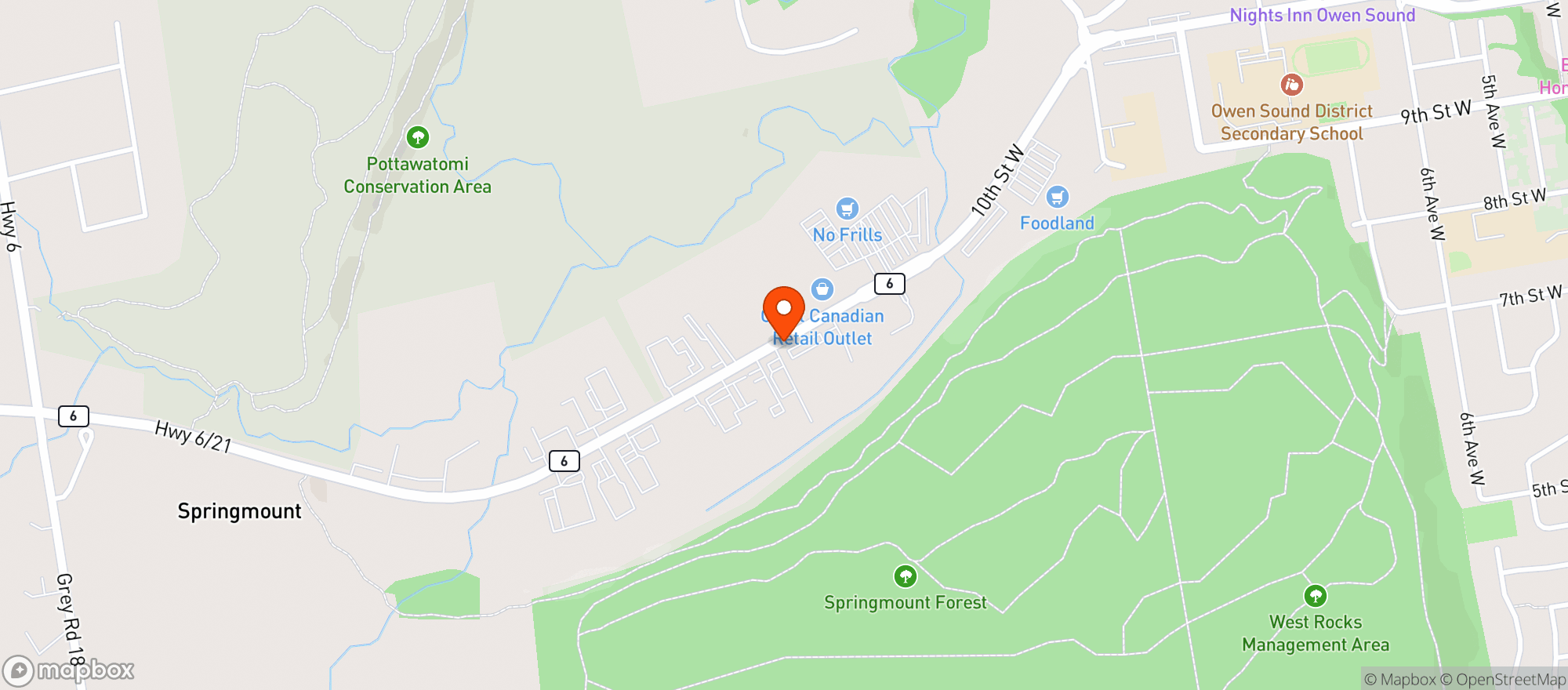 Map showing Foodland 6834