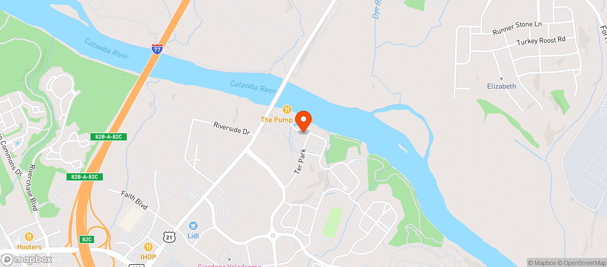 Map showing Grapevine Wine Shop / Wine Bar - Riverwalk
