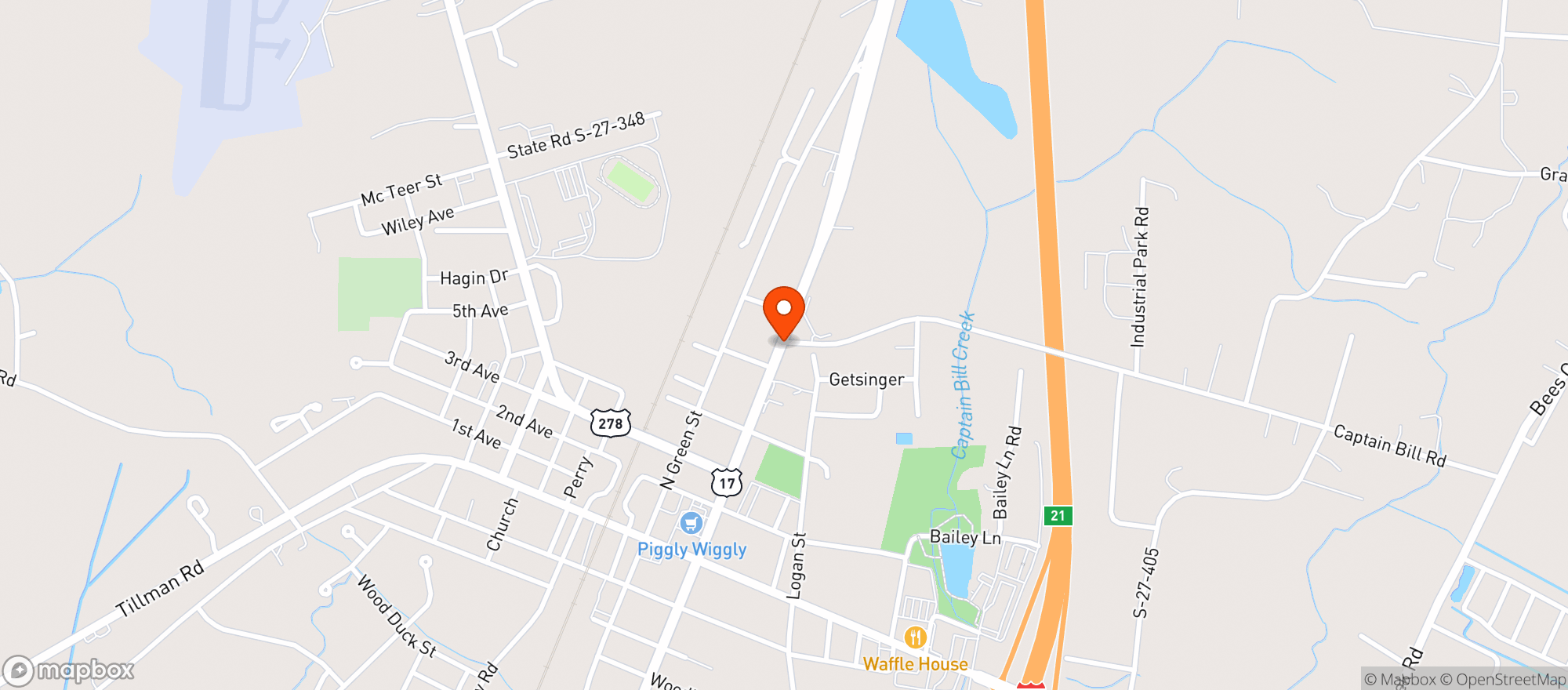 Map showing Hoppers