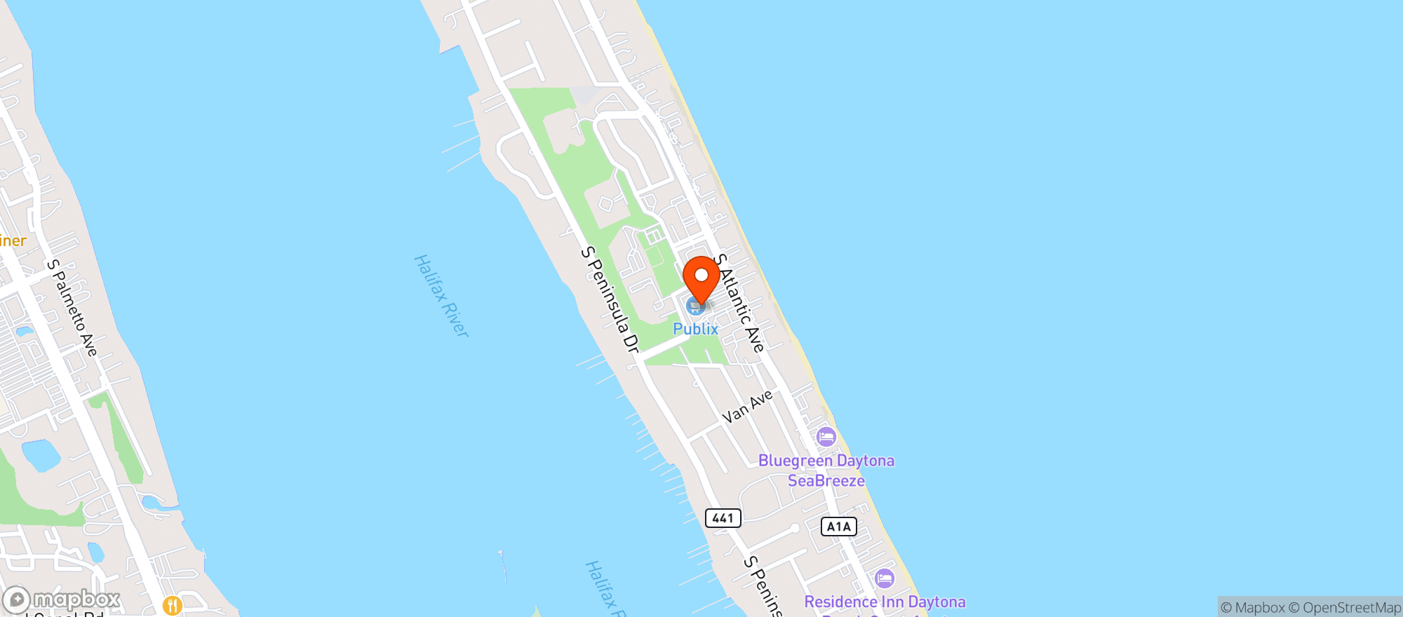 Map showing Publix