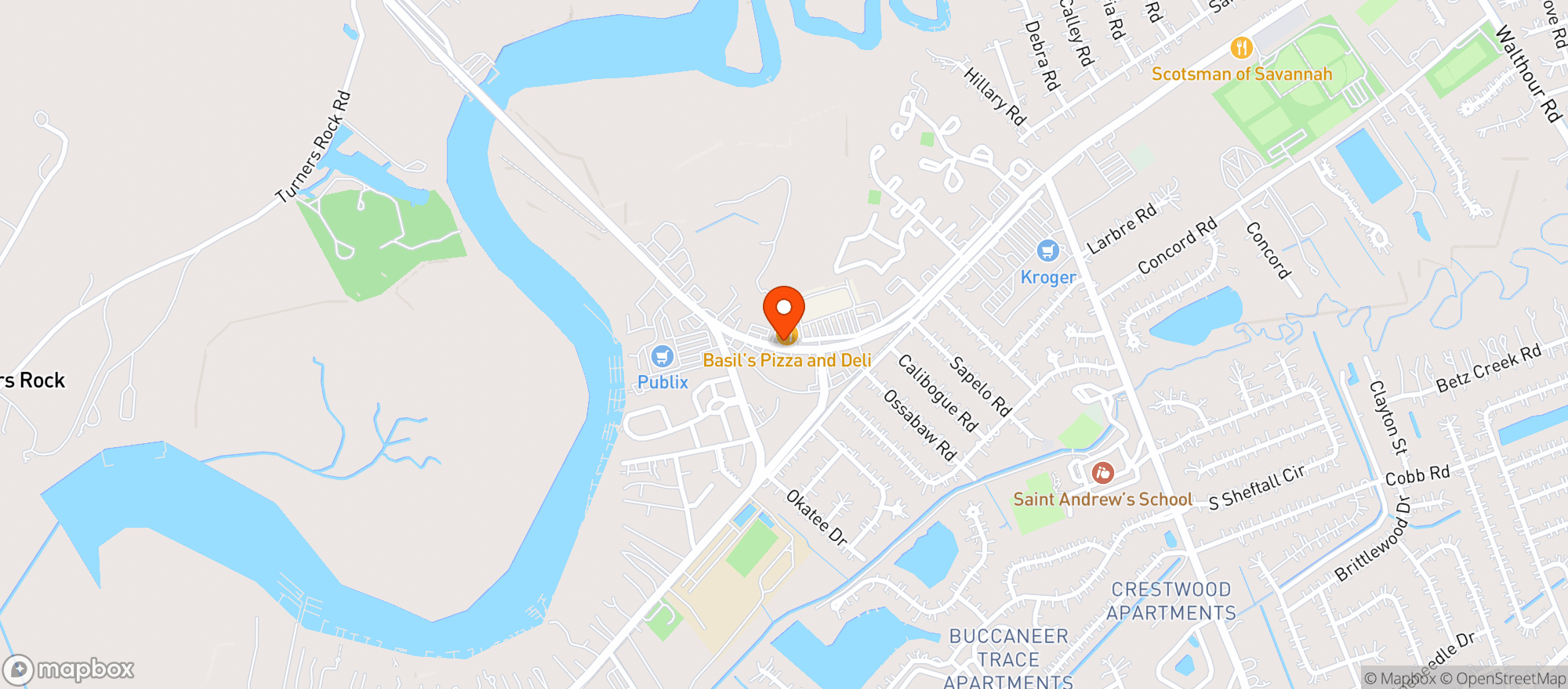 Map showing Cancuns Restaurant