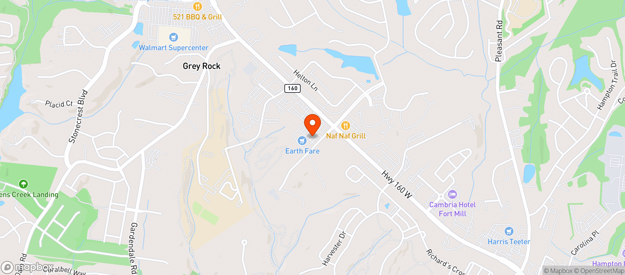 Map showing Earth Fare Market (Fort Mill - 257)