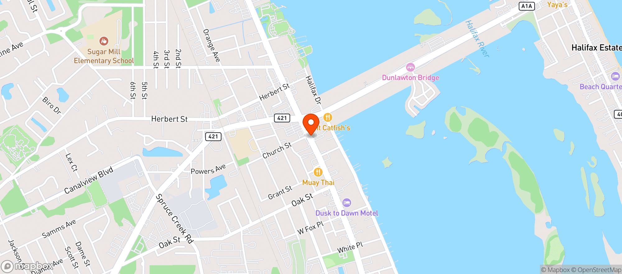 Map showing La Cantina Cocina Mexicana