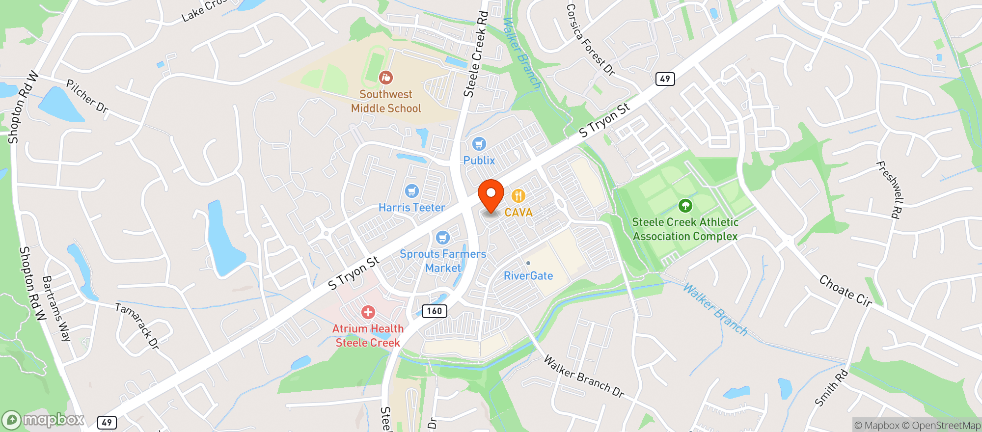 Map showing Cvs