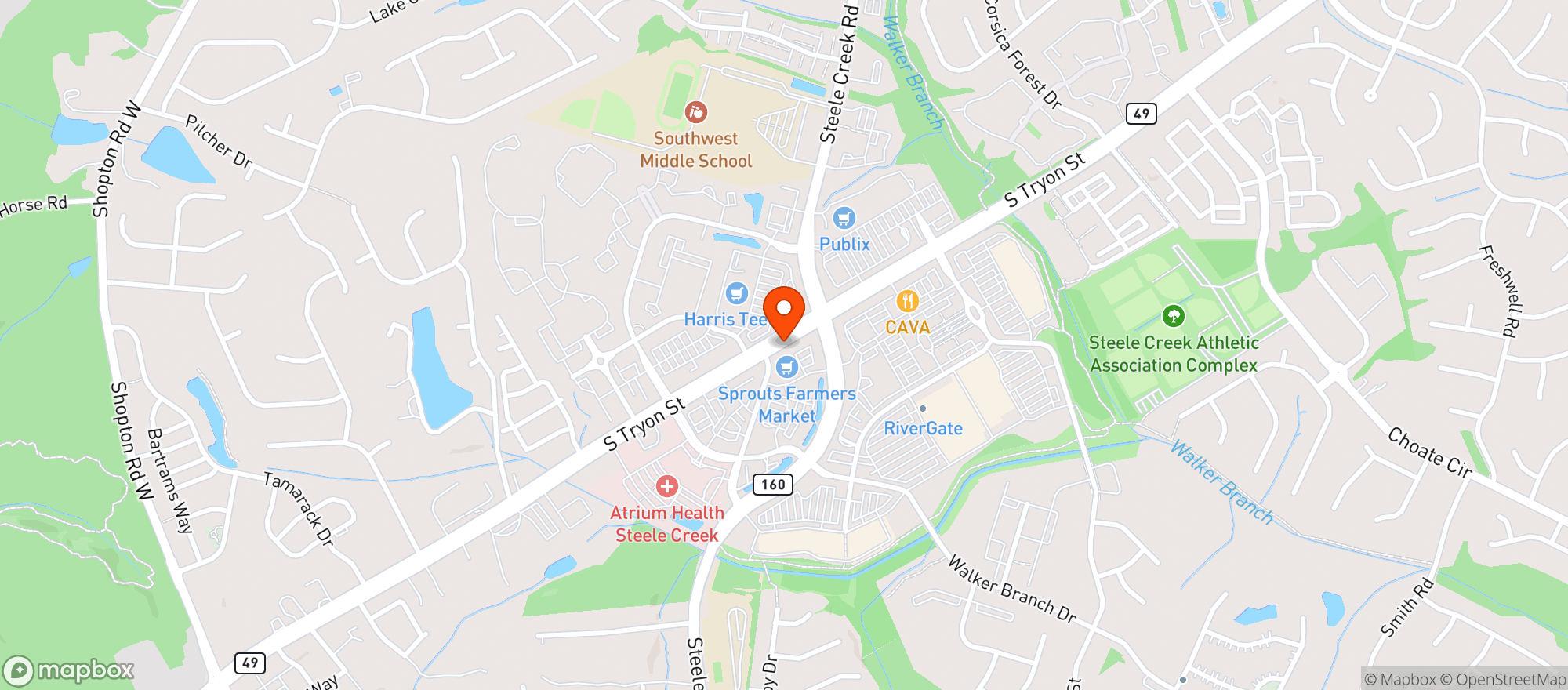 Map showing Harris Teeter