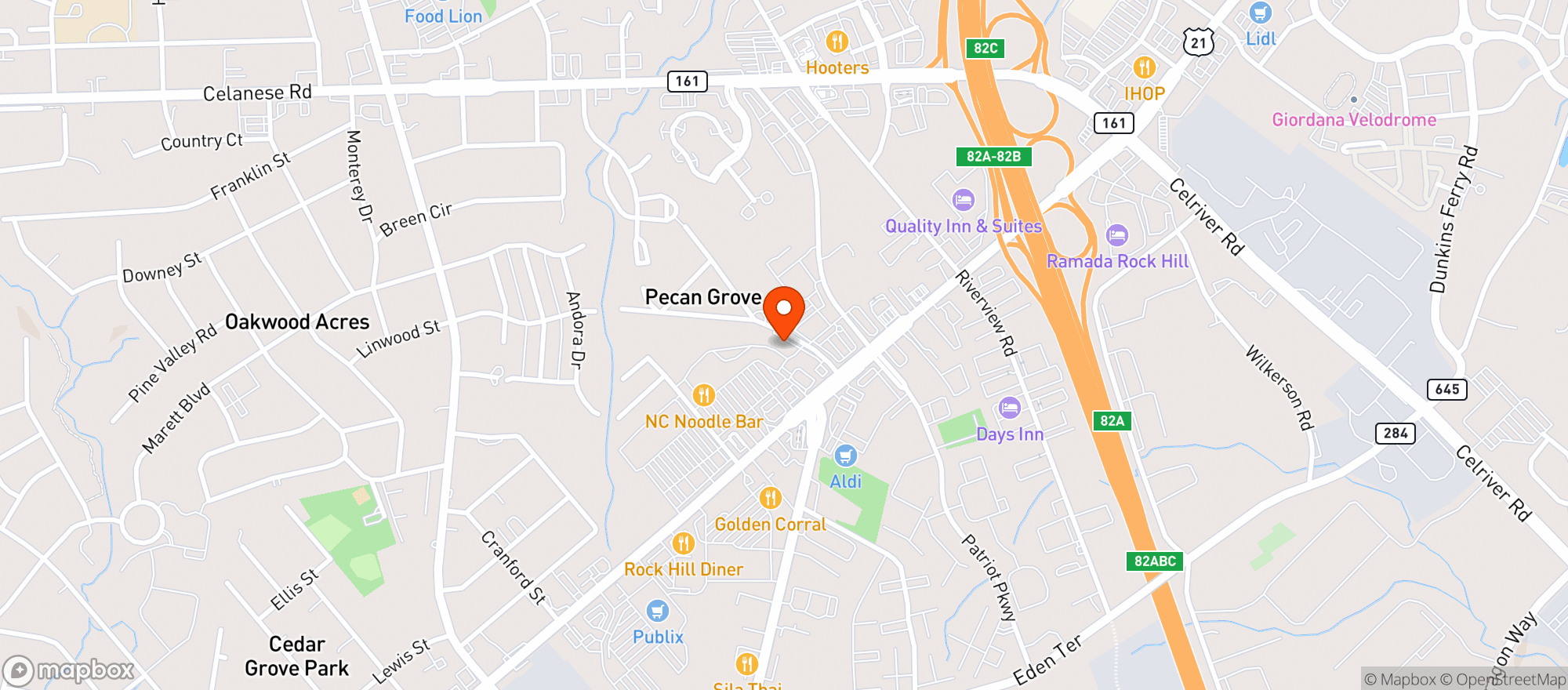 Map showing Elevate CBD and Wellness