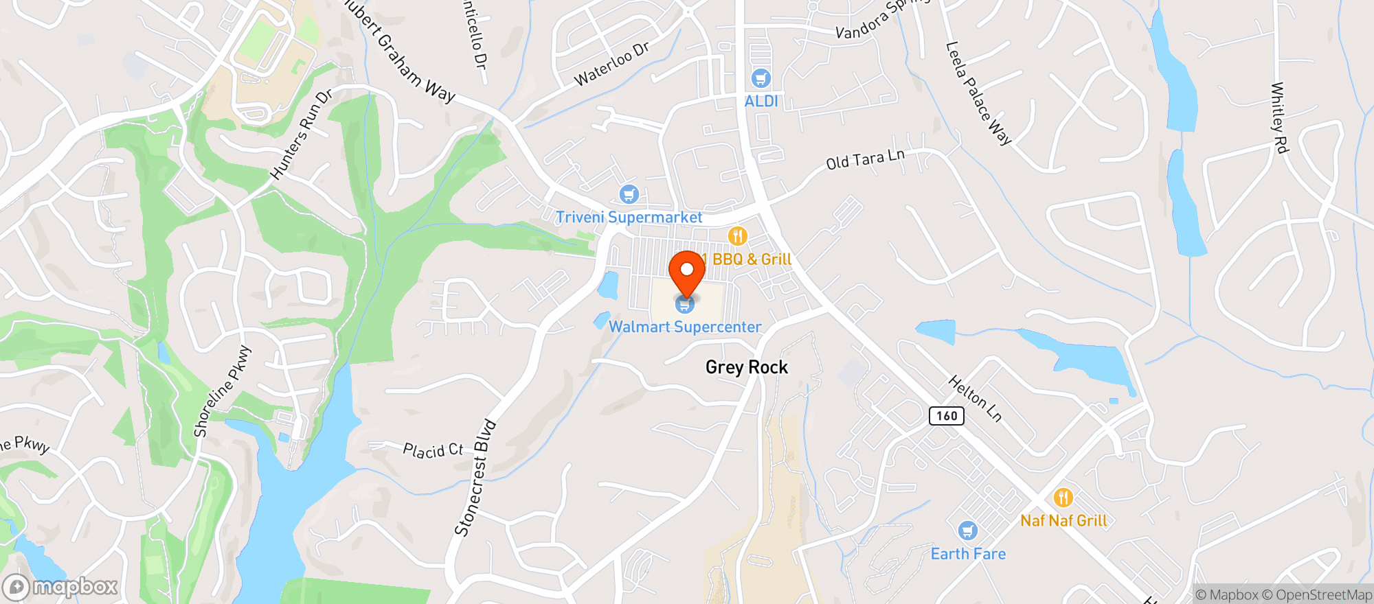 Map showing WALMART SUPERCENTER