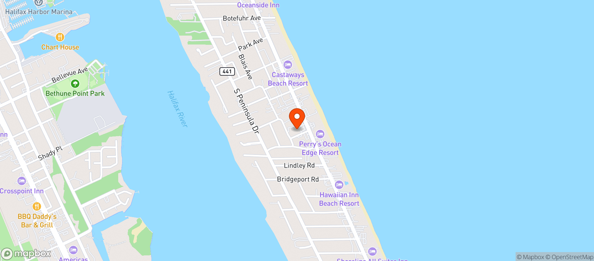 Map showing Winn Dixie Store #2263