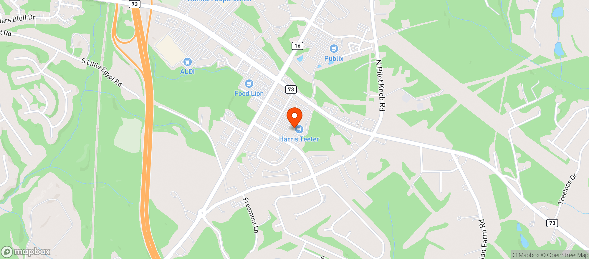 Map showing Harris Teeter