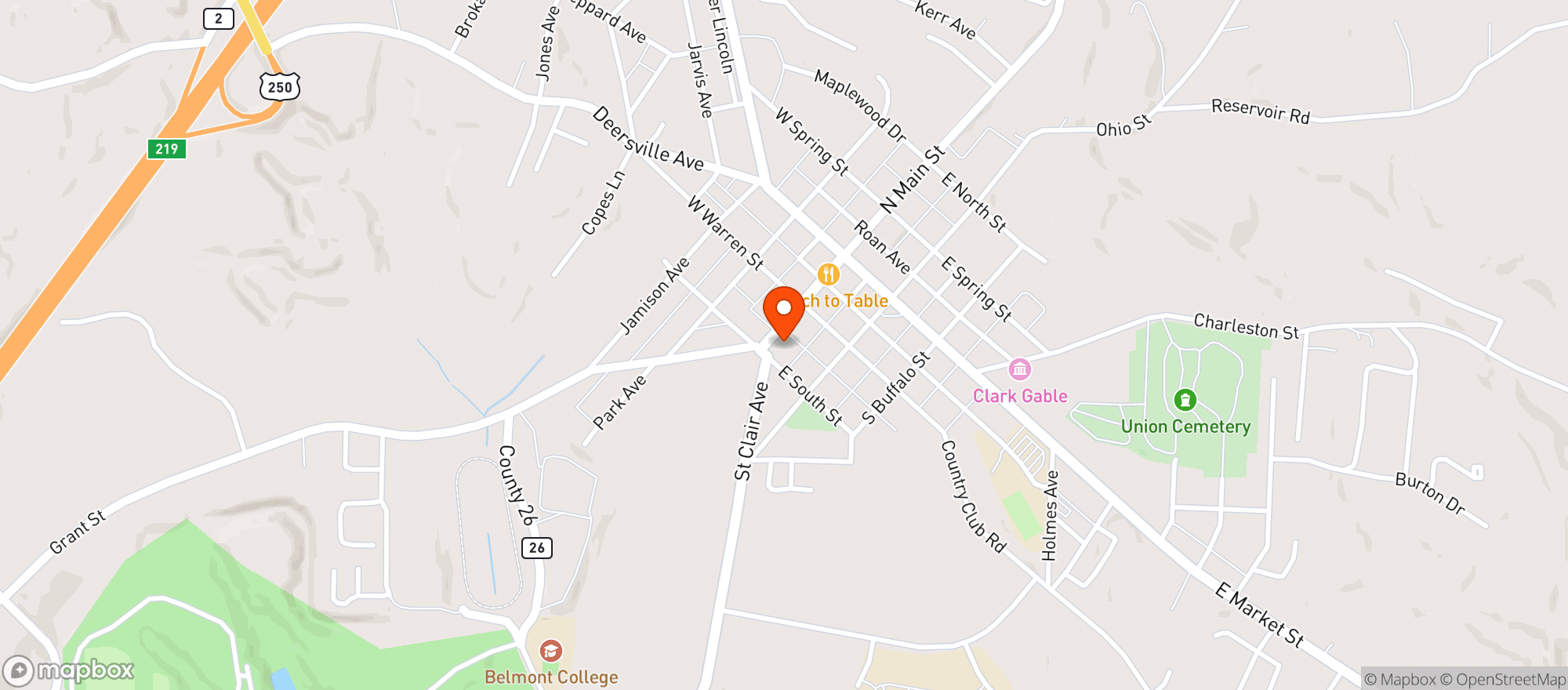 Map showing Sander’s Markets