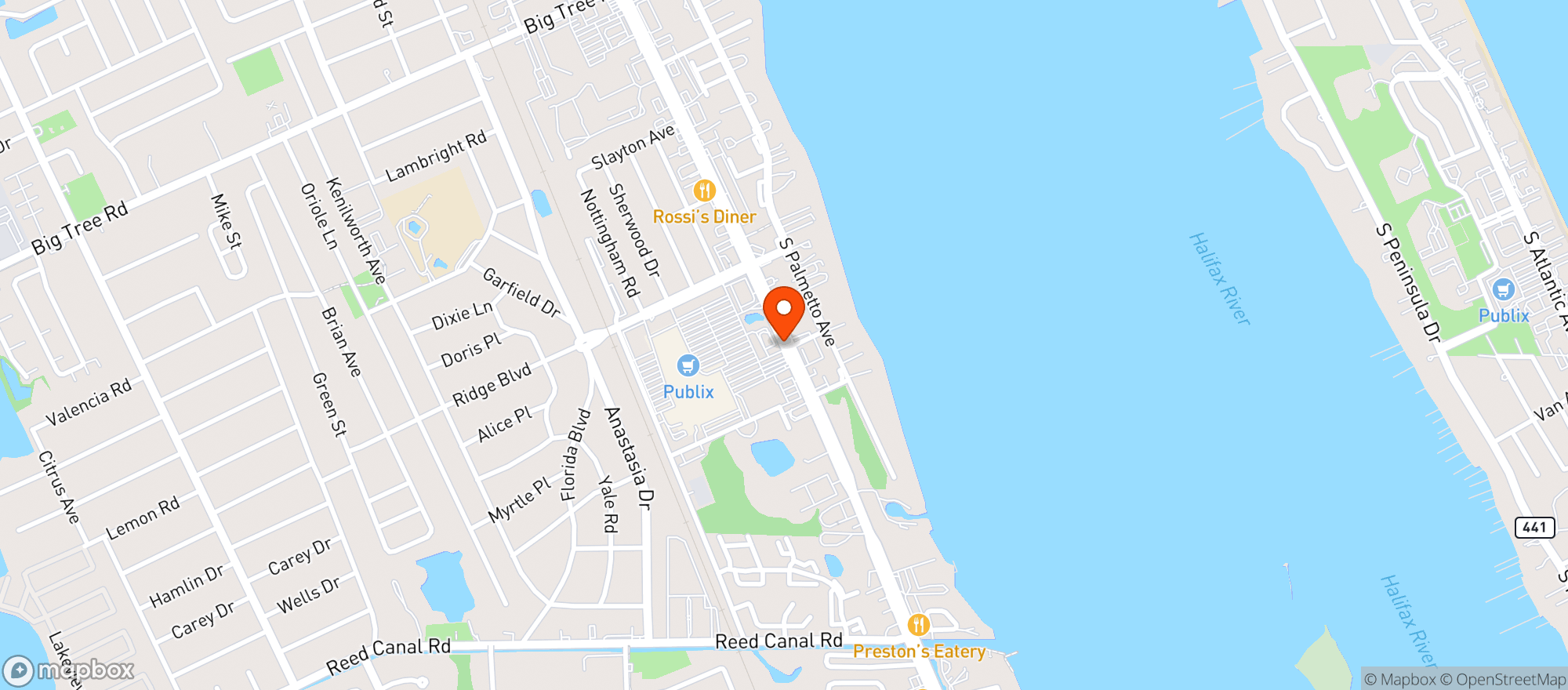 Map showing Publix Super Market
