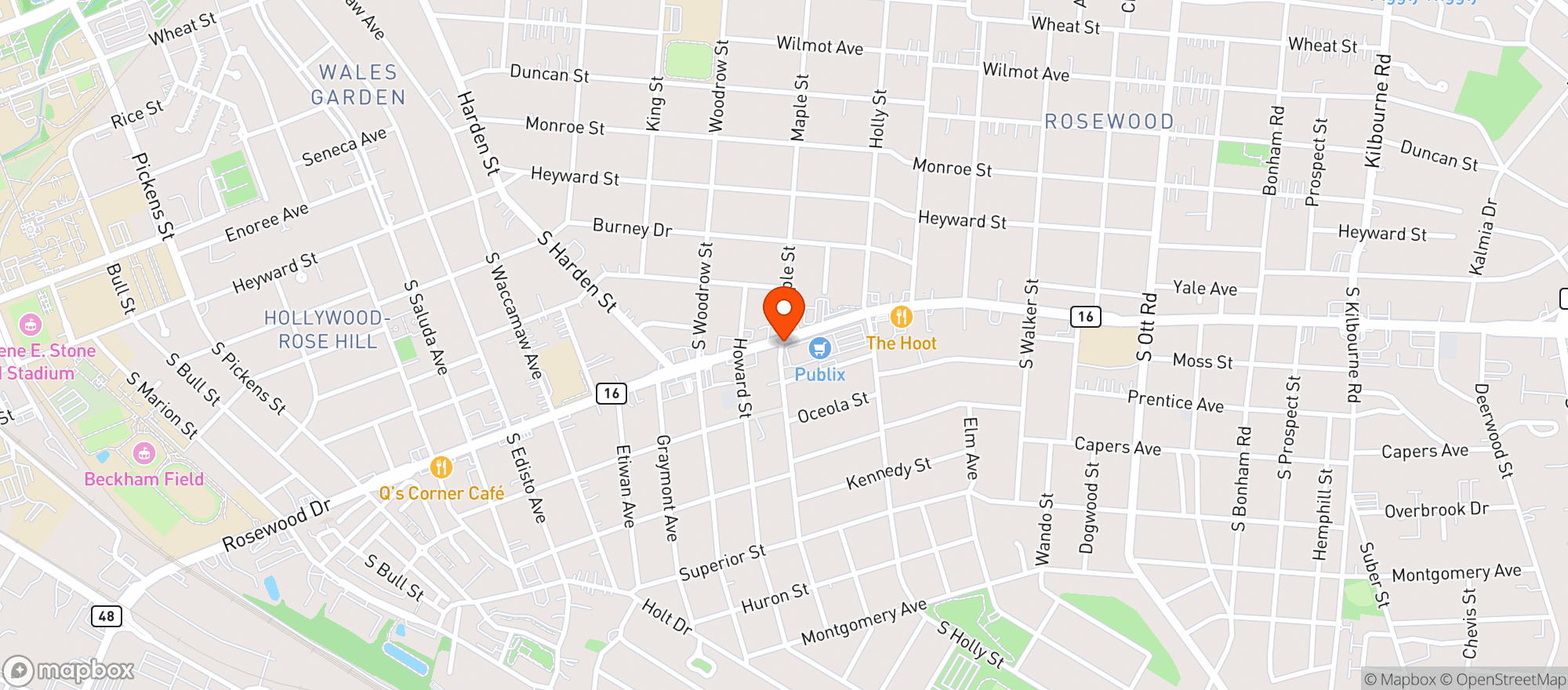 Map showing Publix Super Market