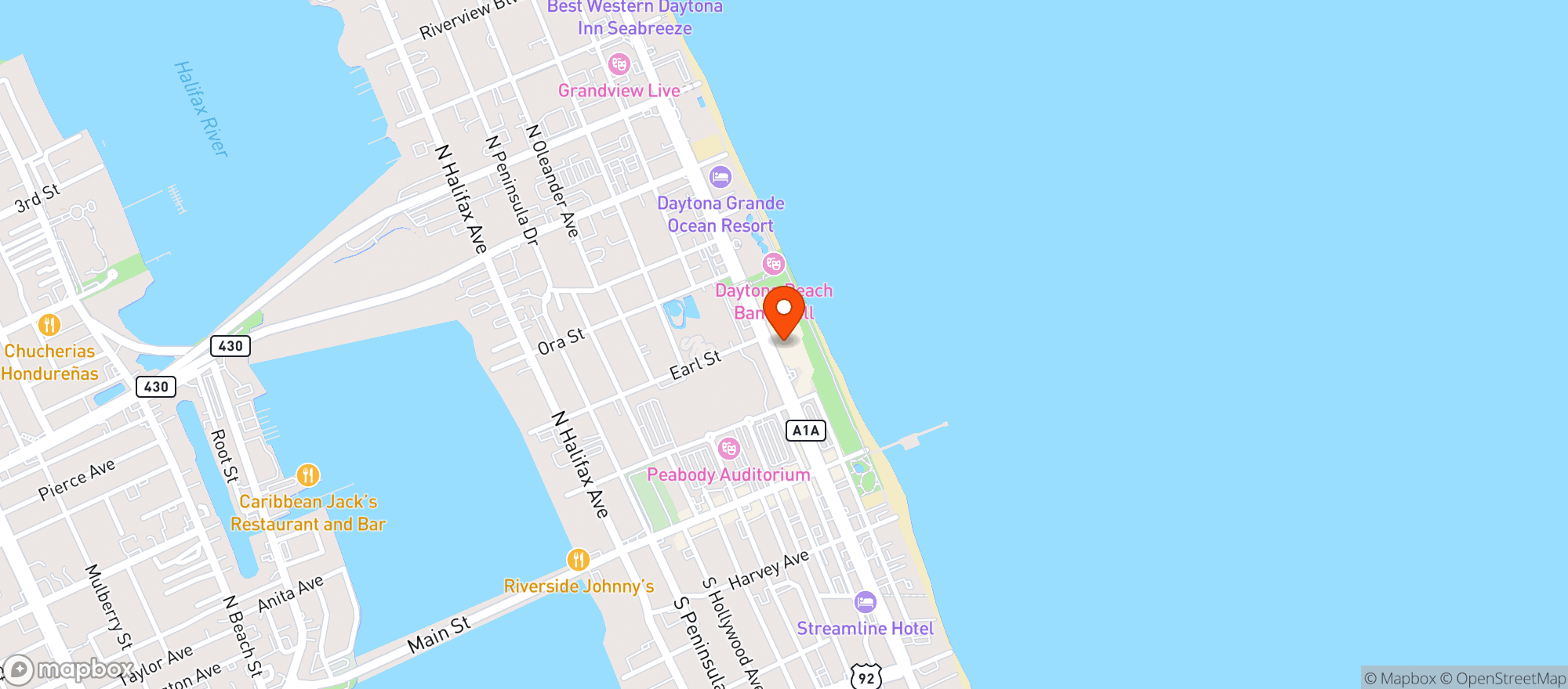 Map showing Hyde Park Prime Steakhouse