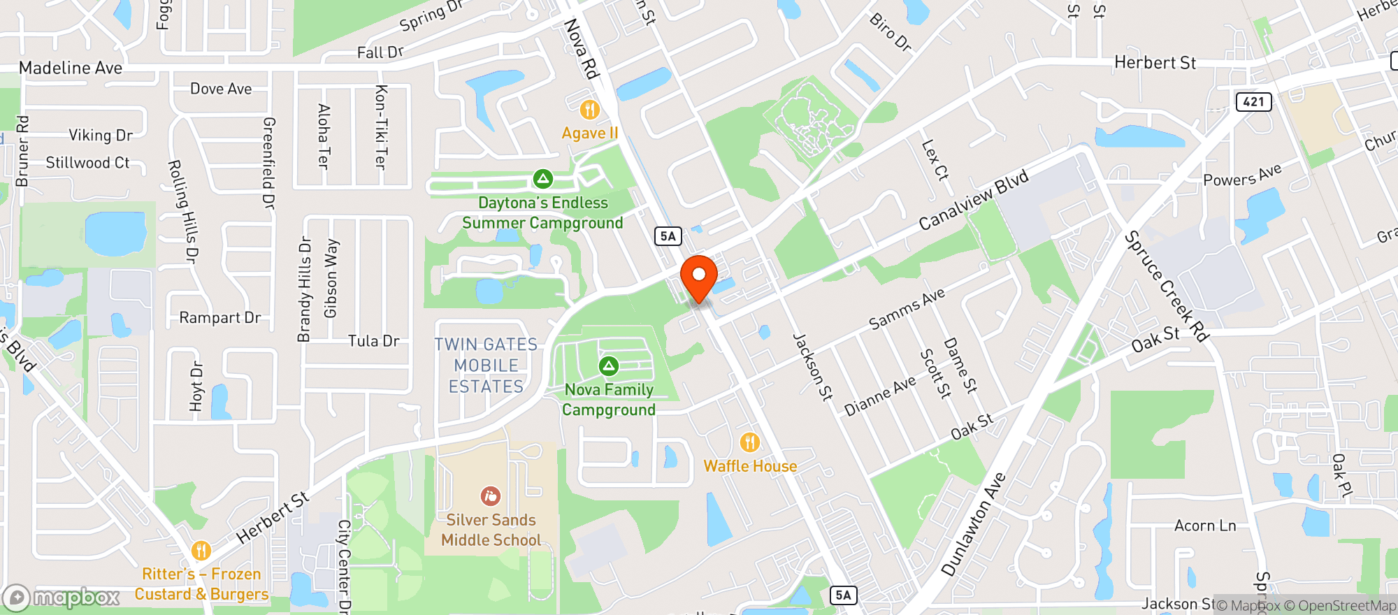 Map showing CIRCLE K (3664 S NOVA RD)